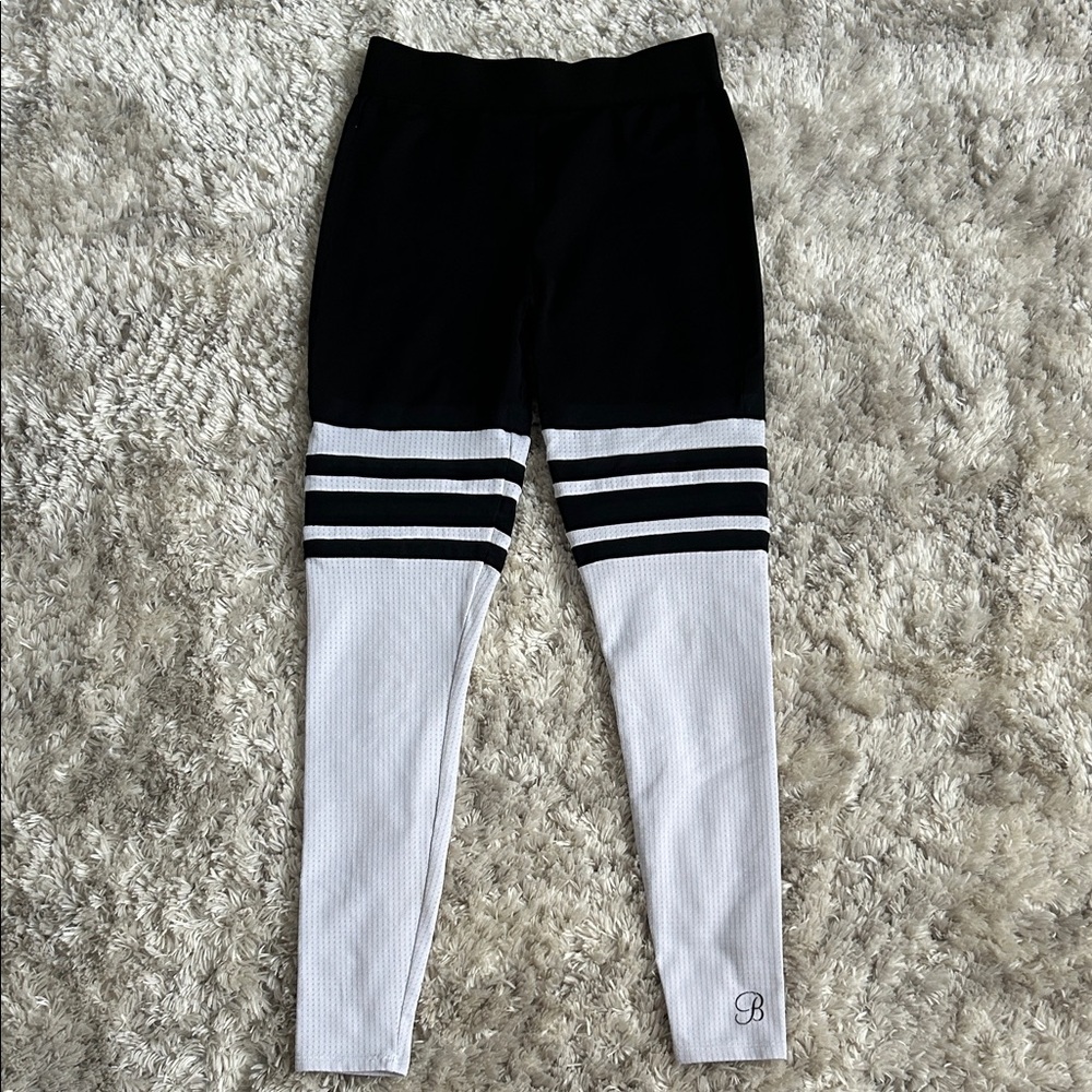 Bombshell Sportswear Black and White Striped Leggings